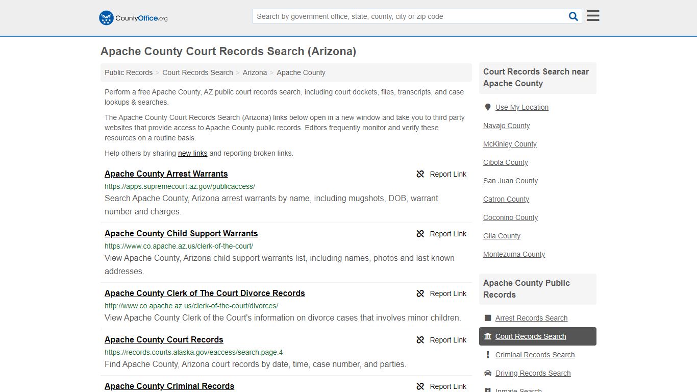 Court Records Search - Apache County, AZ (Adoptions ...