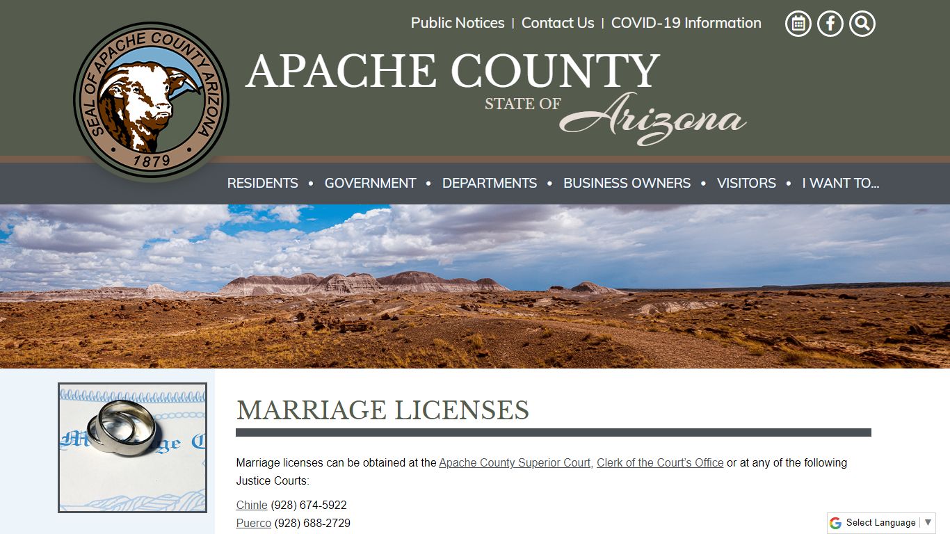 Apache County - Marriage Licenses